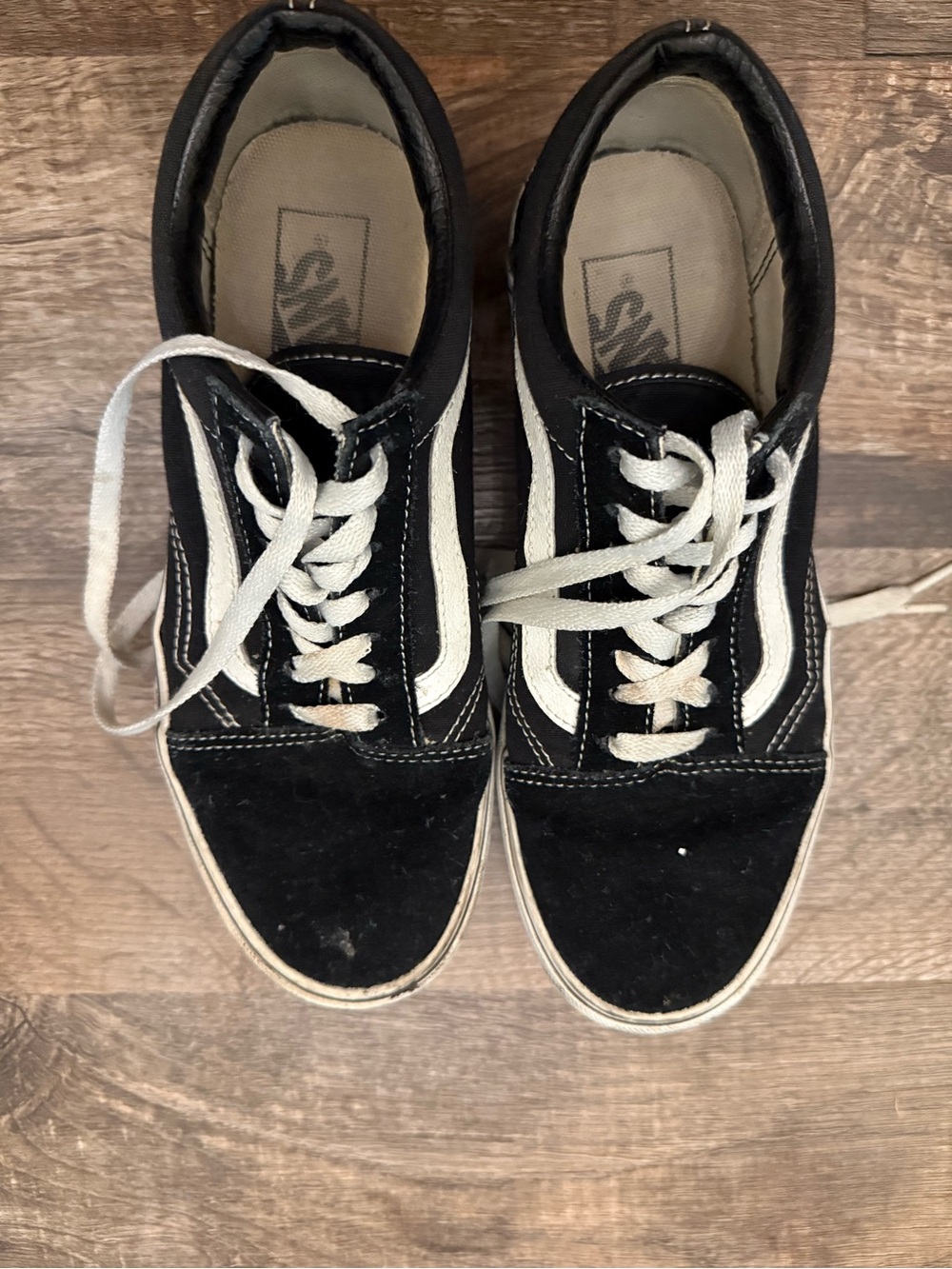 Vans Black and White Old Skool Low-Top Sneakers